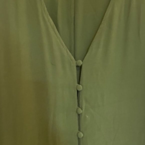 XXS Madewell Olive Green Button Front Shift Dress - Picture 4 of 6